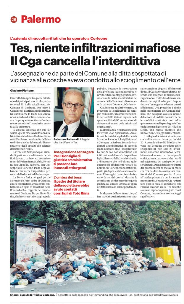 Giornale di Sicilia, 16 maggio 2019.